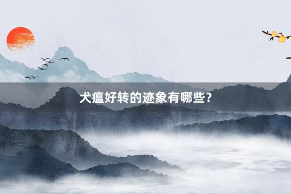 犬瘟好转的迹象有哪些？